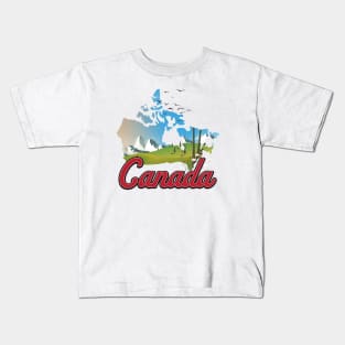 Canada Landscape Map Kids T-Shirt